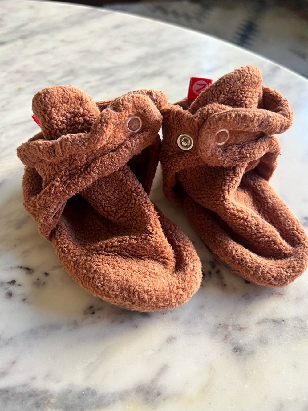 Zutano Brown Baby Booties - 18 month